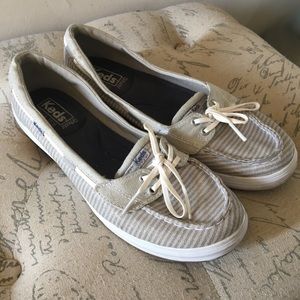 KED’s Canvas Metallic Striped Boat Shoes
